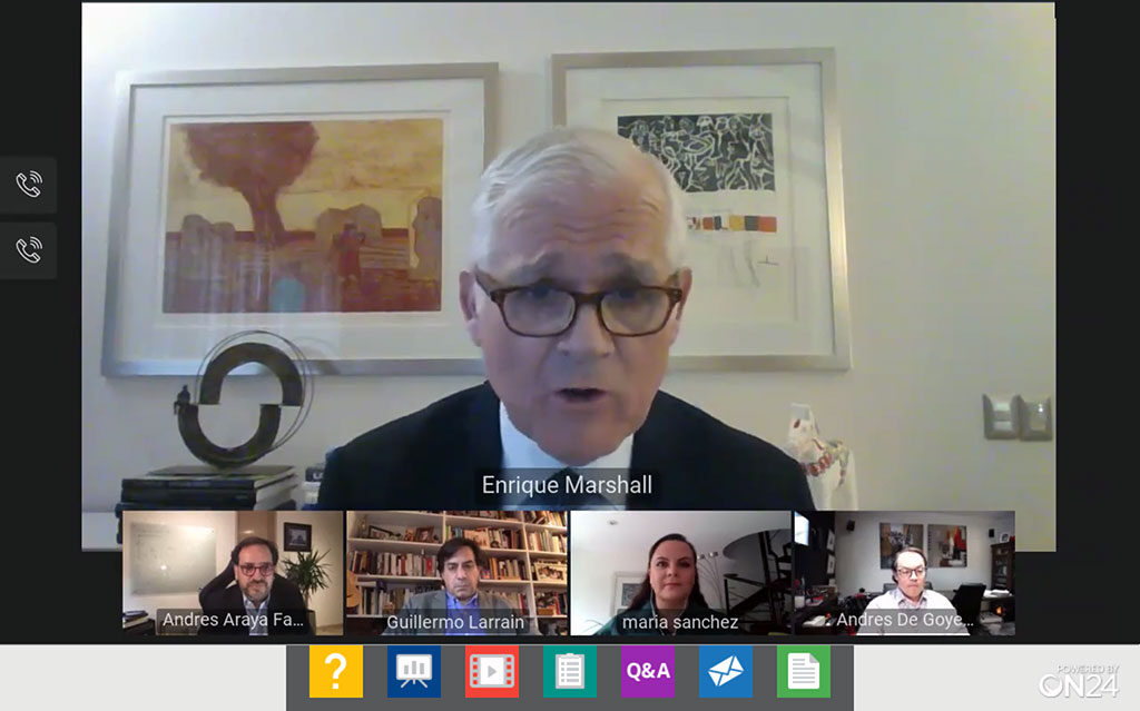 Medidas de los pricipales bancos para enfrentar efecto #Coronavirus foto nota Enrique Marshall participación webinar 27 de agosto